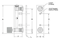 2510 Series 0.0 to 1 Standard Cubic Feet per Hour (scfh) Flow Rate Buna Seal Inlet Valve Variable Area Flow Meter - 2