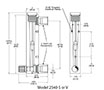 2540 Series 3 to 25 Gallons per Minute (scfm) Flow Rate Buna Seal Variable Area Flow Meter with Valve - 2